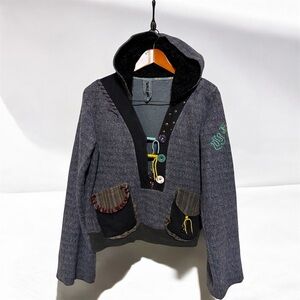 Westsoul - Boho Patchwork Hooded Pullover Top